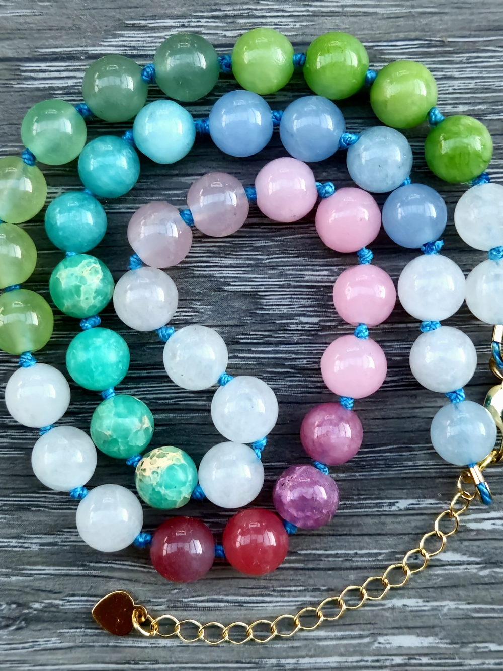 Enchanted Sorbet Gemstone Choker, 18k Gold Filled hardware, Rainbow Ombre, Candy